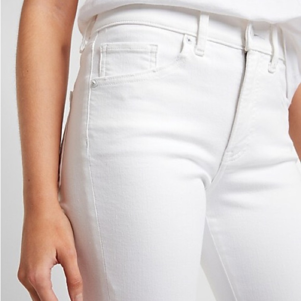 Express Jeans White Stretch Twill Mid Rise Legging Pants Size 8R